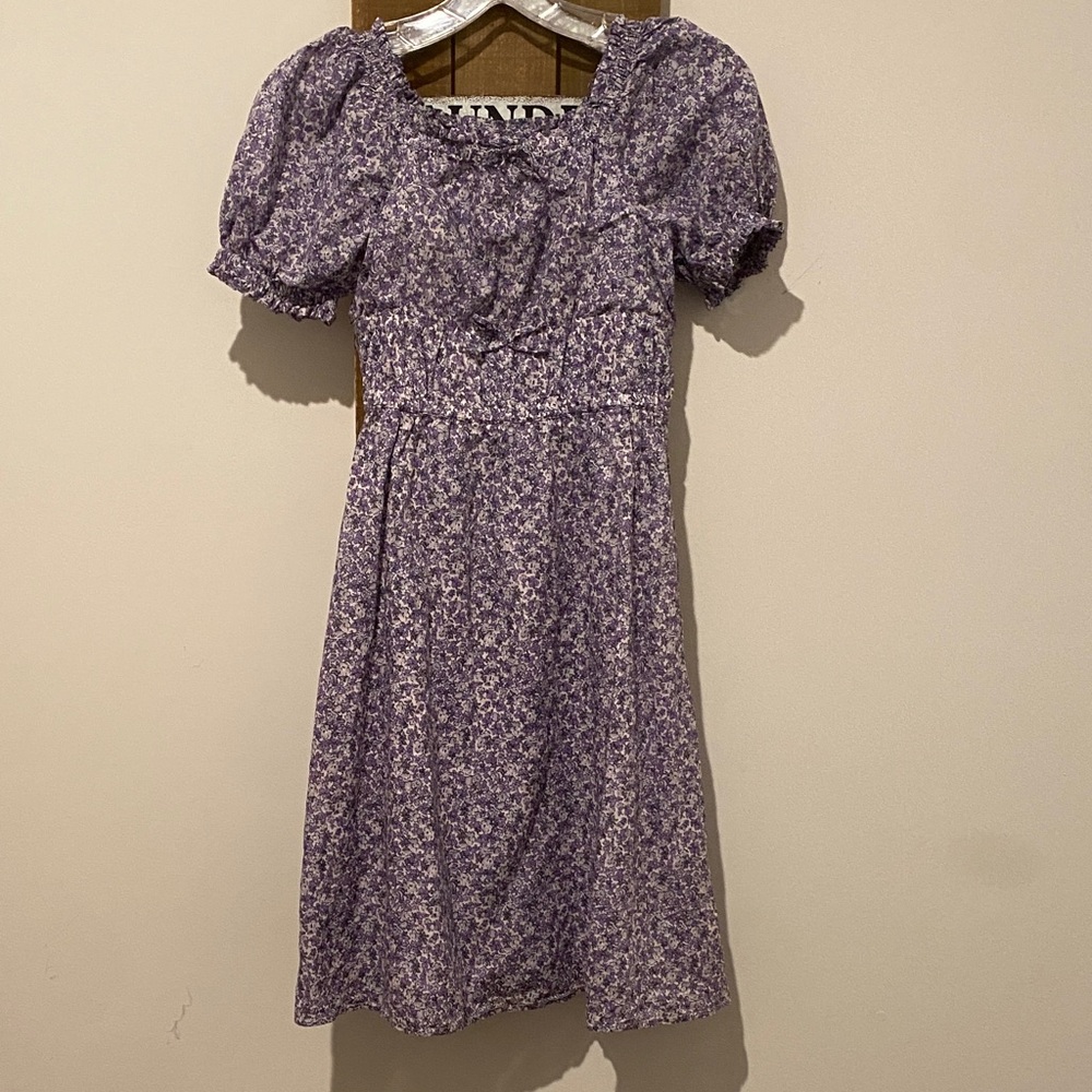 Crewcuts Purple Floral Kids Casual Dress